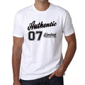 07, Authentic, White, Men's Short Sleeve Round Neck T-shirt 00123