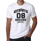 08, Authentic Genuine White, Men's Short Sleeve Round Neck T-shirt 00121 - ultrabasic-com