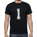 1 Chiffres Noir Homme manches courtes Col rond T-shirt 00116