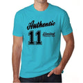 11, Authentic, Blue, Men's Short Sleeve Round Neck T-shirt 00122