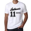 11, Authentic, White, Men's Short Sleeve Round Neck T-shirt 00123
