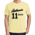 11, Authentic, Lemon, Men's Short Sleeve Round Neck T-shirt