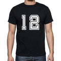 12 Numbers Black Men's Short Sleeve Round Neck T-shirt 00116