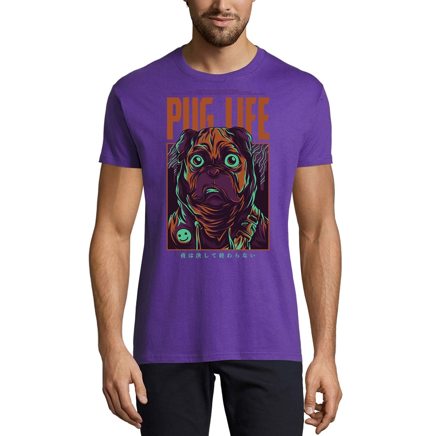 ULTRABASIC Men's Novelty T-Shirt Pug Life - Dog Tee Shirt