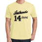 14, Authentic, Yellow, Men's Short Sleeve Round Neck T-shirt - ultrabasic-com