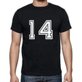 14 Numbers Black Men's Short Sleeve Round Neck T-shirt 00116