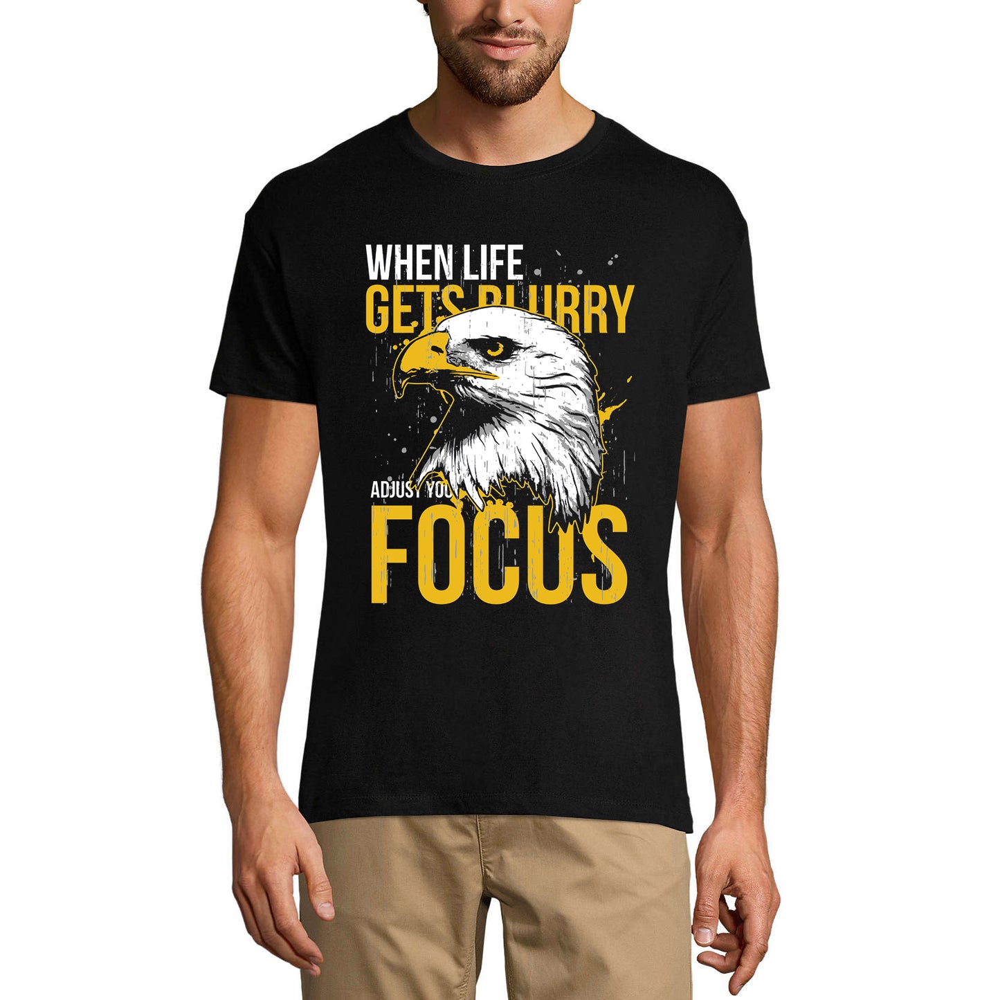 ULTRABASIC Men's Graphic T-Shirt When Life Gets Blurry Adjust Focus - Eagle Face