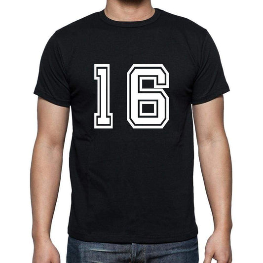 16 Numbers Black Men's Short Sleeve Round Neck T-shirt 00116 - ultrabasic-com