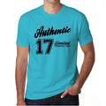 17, Authentic, Blue, Men's Short Sleeve Round Neck T-shirt 00122