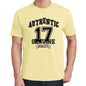 17, Authentic Genuine, Yellow, Men's Short Sleeve Round Neck T-shirt 00119 - ultrabasic-com