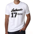 17, Authentic, White, Men's Short Sleeve Round Neck T-shirt 00123