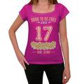 17, Born to be Free Since 17 Women's T shirt Pink Birthday Gift 00533
