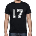 17 Numbers Black Men's Short Sleeve Round Neck T-shirt 00116
