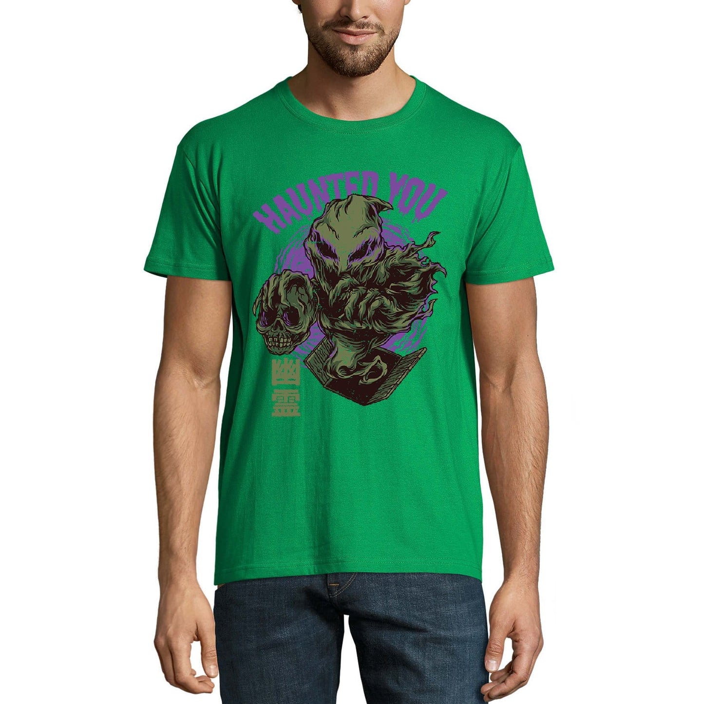 ULTRABASIC Herren-Neuheits-T-Shirt Haunted You – Gruseliges, kurzärmliges T-Shirt
