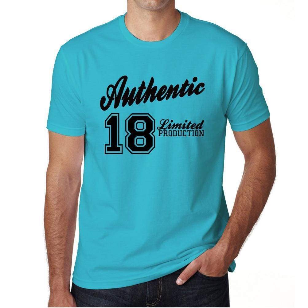 18, Authentic, Blue, Men's Short Sleeve Round Neck T-shirt 00122 - ultrabasic-com
