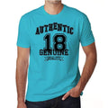 18, Authentic Genuine, Blue, Men's Short Sleeve Round Neck T-shirt 00120