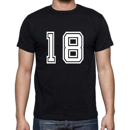 18 Numbers Black Men's Short Sleeve Round Neck T-shirt 00116 - ultrabasic-com