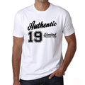 19, Authentic, White, Men's Short Sleeve Round Neck T-shirt 00123