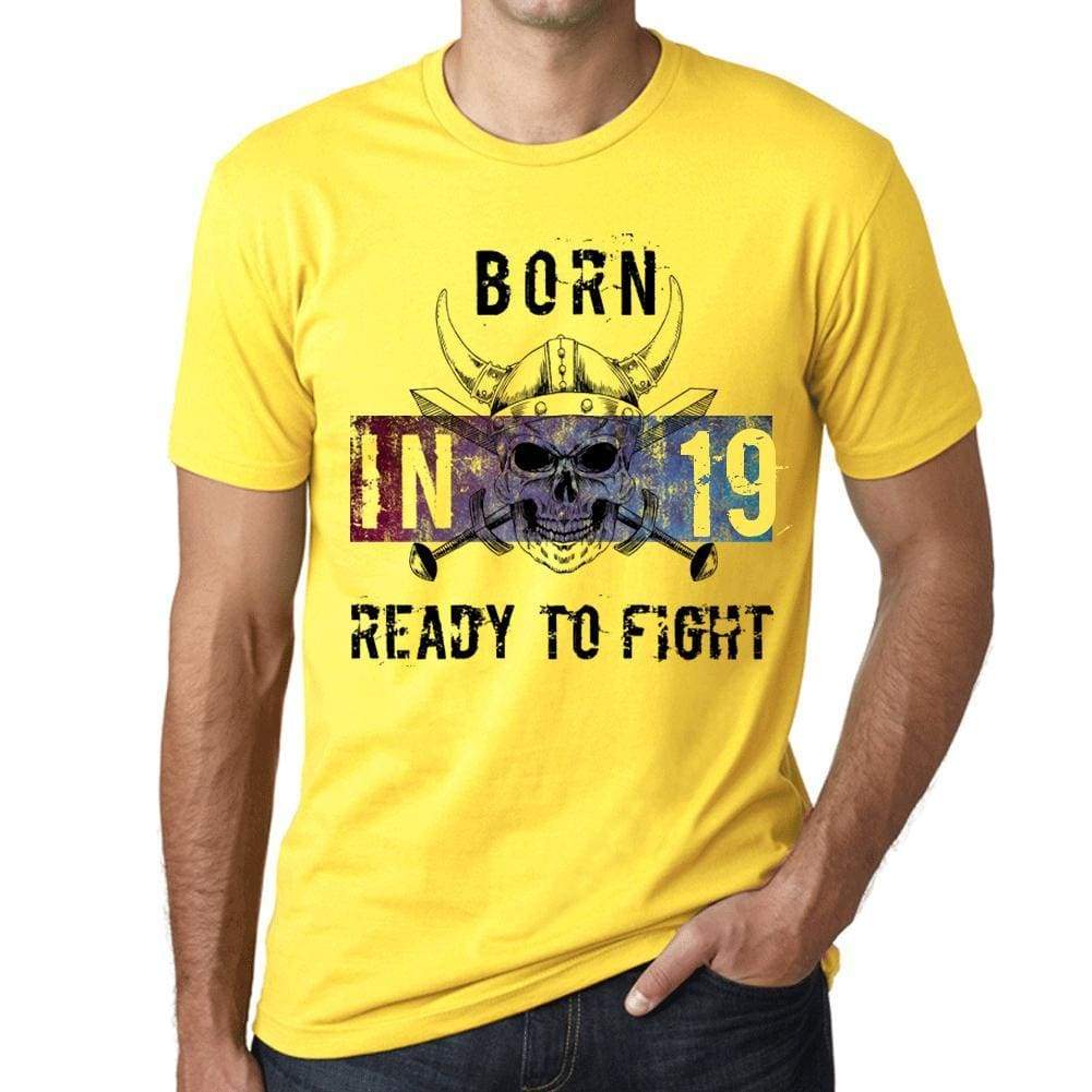 19, Ready to Fight, Men's T-shirt, Yellow, Birthday Gift 00391 - ultrabasic-com