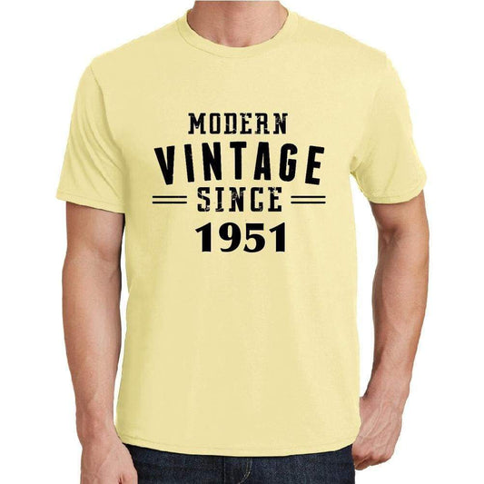 1951, Modern Vintage, Yellow, Men's Short Sleeve Round Neck T-shirt 00106 ultrabasic-com.myshopify.com