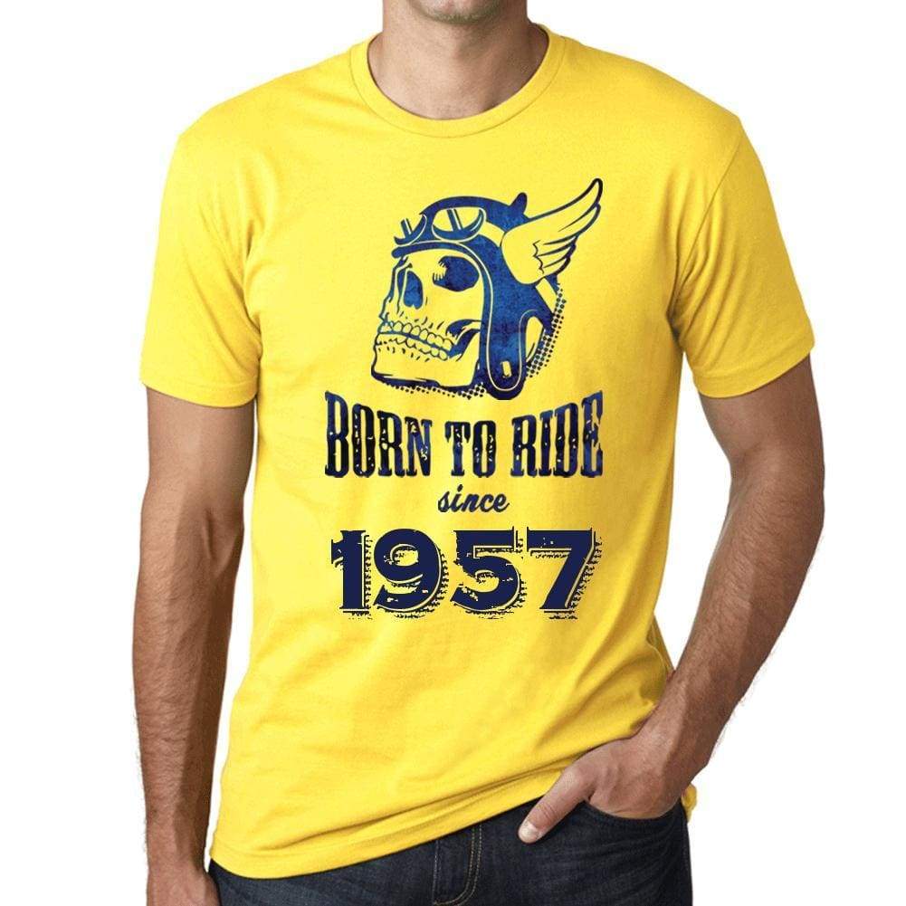 1957, Born to Ride Since 1957 Men's T-shirt Yellow Birthday Gift 00496 ultrabasic-com.myshopify.com