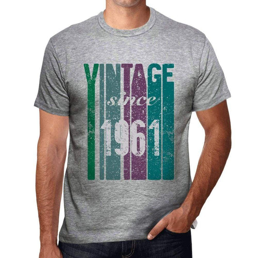 1961, Vintage Since 1961 <span>Men's</span> T-shirt Grey Birthday Gift 00504 00504 - ULTRABASIC