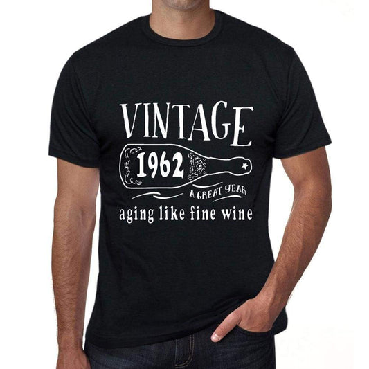 1962 Aging Like a Fine Wine Men's T-shirt Black Birthday Gift 00458 - ultrabasic-com