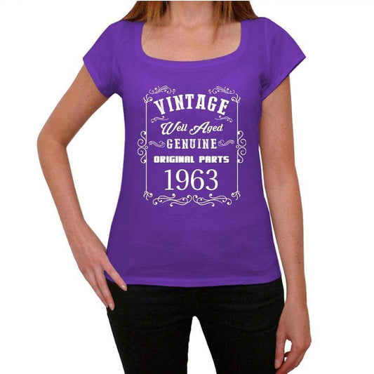 1963, Well Aged, Purple, Women's Short Sleeve Round Neck T-shirt 00110 - ultrabasic-com