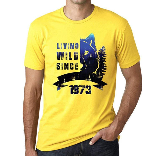 1973, Living Wild 2 Since 1973 Men's T-shirt Yellow Birthday Gift 00516 - ultrabasic-com