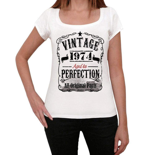 1974 Vintage Aged to Perfection Women's T-shirt White Birthday Gift 00491 - ultrabasic-com