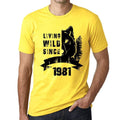 1981, Living Wild Since 1981 Men's T-shirt Lemon Birthday Gift 00501