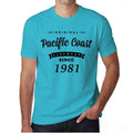 1981, Pacific Coast, Blue, Men's Short Sleeve Round Neck T-shirt 00104