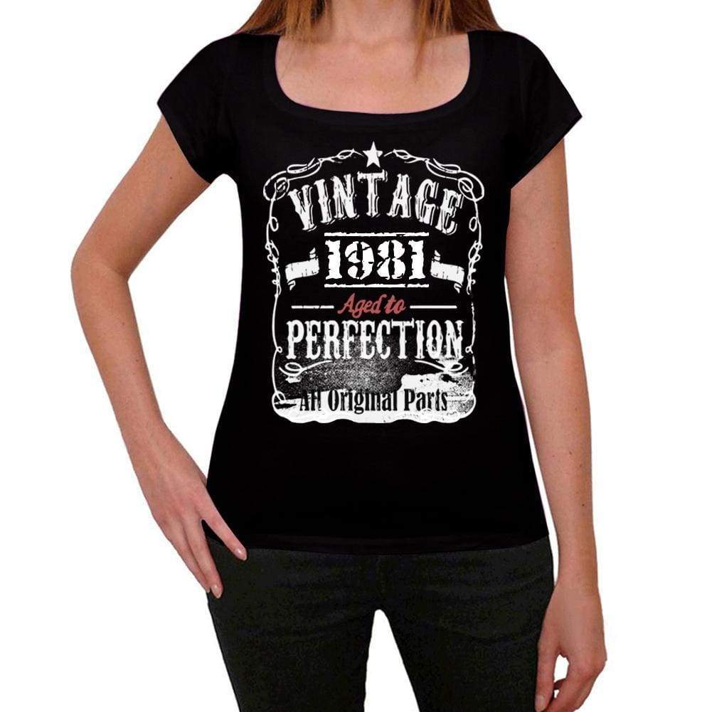 1981 Vintage Aged to Perfection Women's T-shirt Black Birthday Gift 00492 - ultrabasic-com