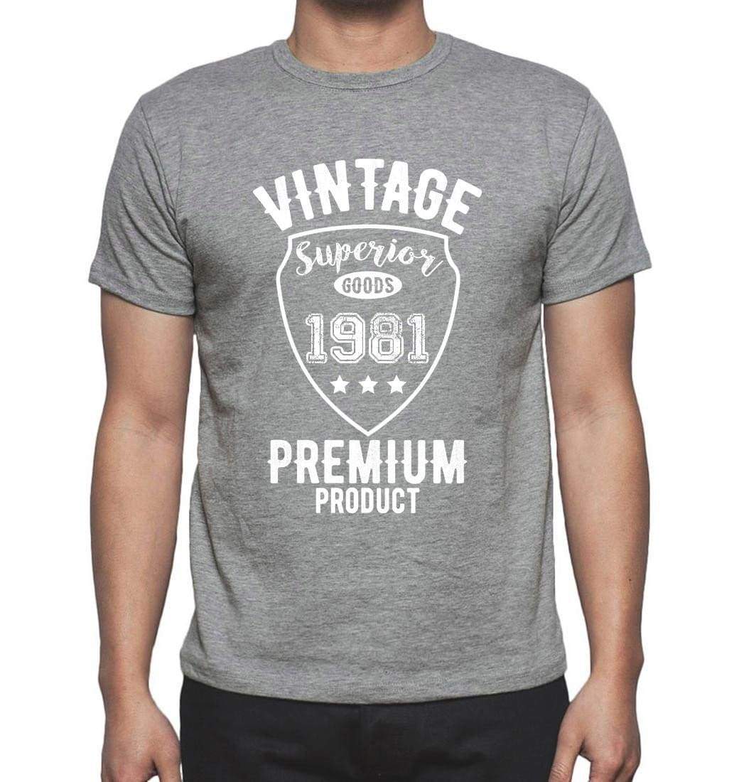 1981 Vintage superior, Grey, <span>Men's</span> <span><span>Short Sleeve</span></span> <span>Round Neck</span> T-shirt 00098 - ULTRABASIC