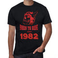 1982, Born to Ride Since 1982 Men's T-shirt Black Birthday Gift 00493