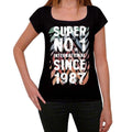 1987, Super No.1 Depuis 1987 T-shirt <span>Femme</span> <span>Noir</span> <span>Cadeau</span> <span>d'anniversaire</span> 00506