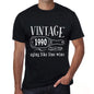 1990 Aging Like A Fine Wine Mens T-Shirt Black Birthday Gift 00458 - Black / Xs - Casual