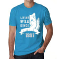 1991, Living Wild Since 1991 Men's T-shirt Blue Birthday Gift 00499