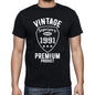 1991 Vintage Superior Black Mens Short Sleeve Round Neck T-Shirt 00102 - Black / S - Casual