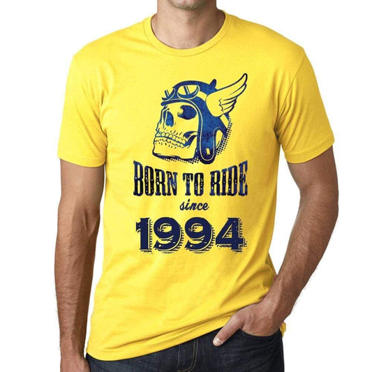 1994 Born To Ride Since 1994 Mens T-Shirt Yellow Birthday Gift 00496 - Yellow / Xs - Casual