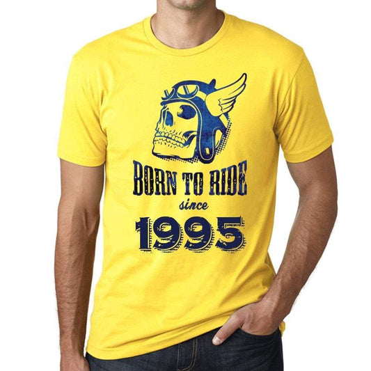 1995 Born To Ride Since 1995 Mens T-Shirt Yellow Birthday Gift 00496 - Yellow / Xs - Casual