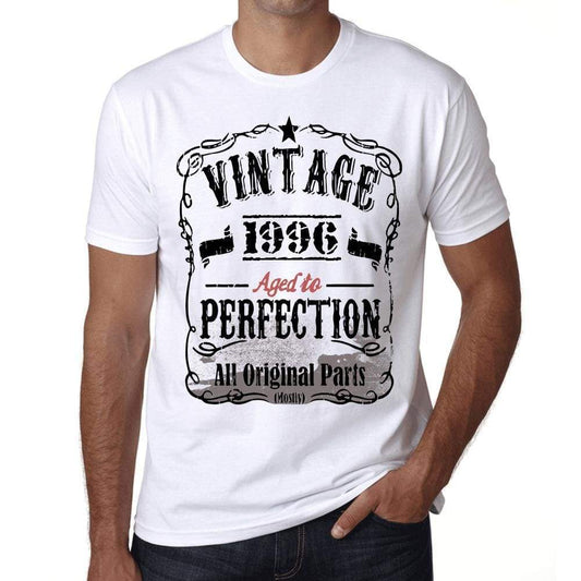 1996 Vintage Aged To Perfection Mens T-Shirt White Birthday Gift 00488 - White / Xs - Casual