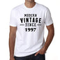 1997 Modern Vintage White Mens Short Sleeve Round Neck T-Shirt 00113 - White / S - Casual