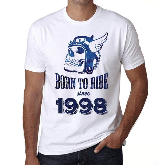 1998 Born To Ride Since 1998 Mens T-Shirt White Birthday Gift 00494 - White / Xs - Casual