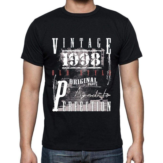 1998 Mens Short Sleeve Round Neck T-Shirt - S / Black - Casual