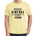1998, Modern Vintage, Pale Yellow, Men's Short Sleeve Round Neck T-shirt 00106