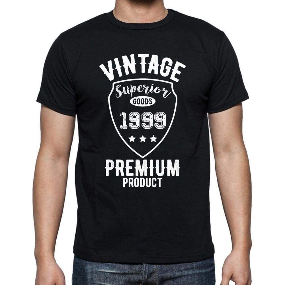 1999 Vintage Superior Black Mens Short Sleeve Round Neck T-Shirt 00102 - Black / S - Casual