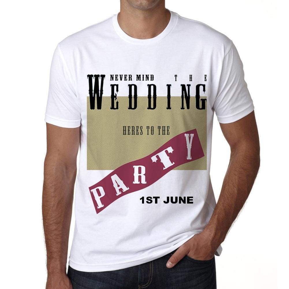 1St June Wedding Wedding Party Mens Short Sleeve Round Neck T-Shirt 00048 - Casual