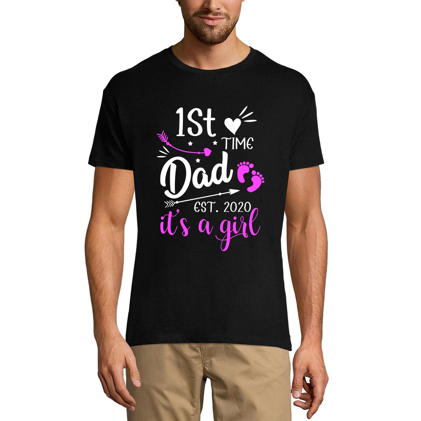 ULTRABASIC Men's Graphic T-Shirt 1st Time Dad Est 2020 It's a Girl - Parenting Time - Father's Day