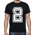 2 Numbers Black Men's Short Sleeve Round Neck T-shirt 00116